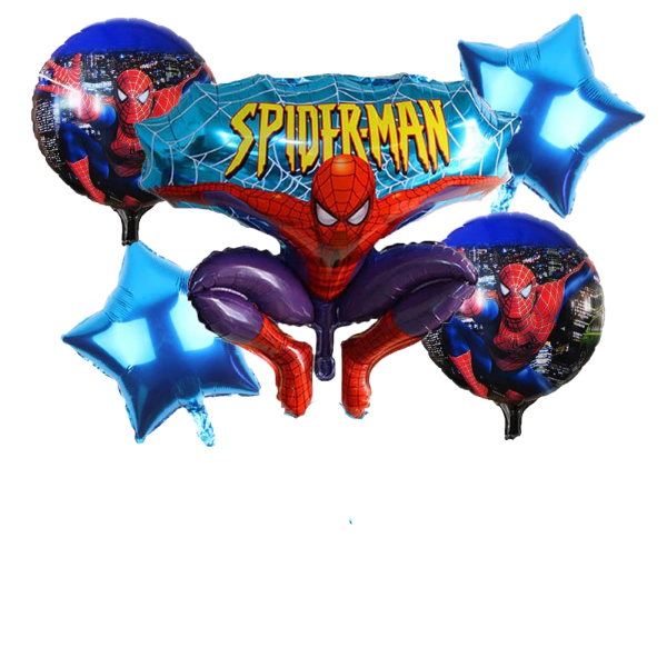 Globos Metalizado Spiderman Hombre Araña 5 Piezas Helio Aire