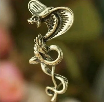 Zarcillos Solitario Ear Cuff Serpiente Cobra Culebra Moda